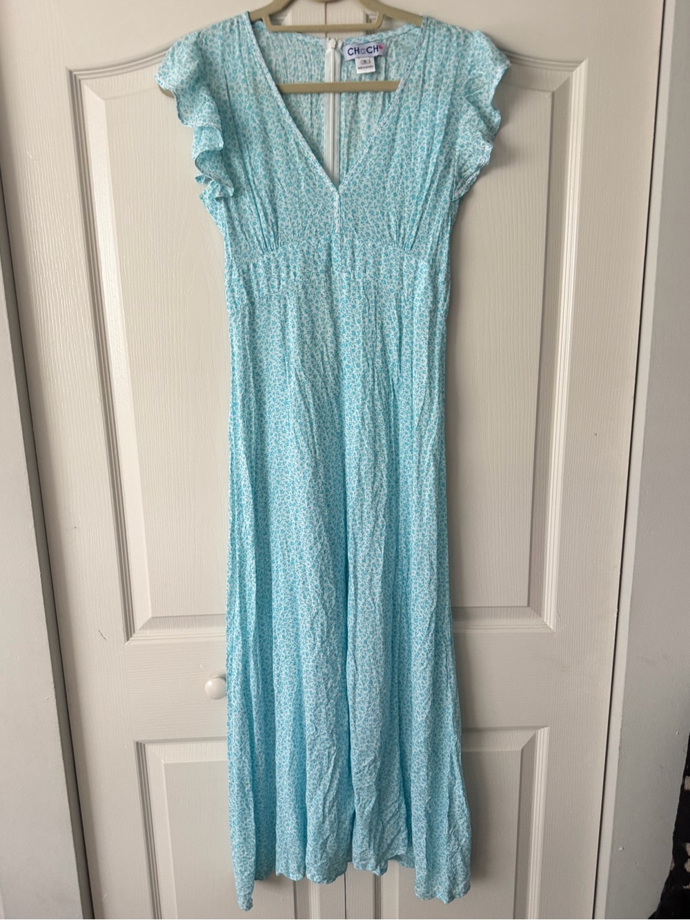 CHI CHI London Light Blue Floral Maxi Dress